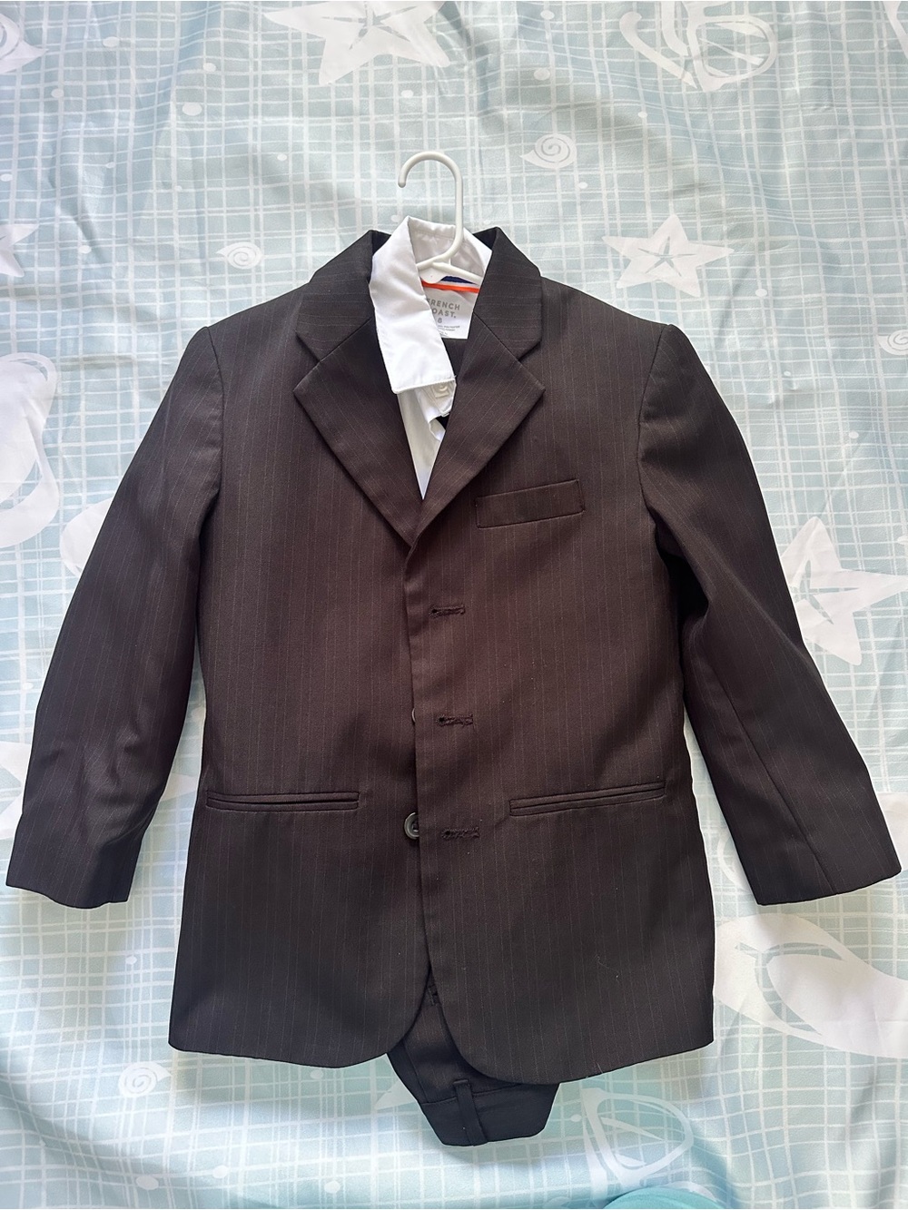 Boys’ Pinstripe Three-Button Suit Jacket